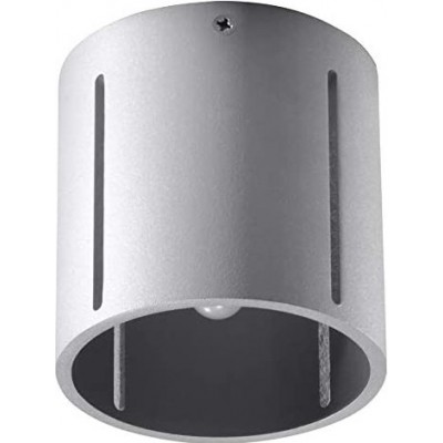 Indoor spotlight Cylindrical Shape 10×10 cm. Living room, dining room and lobby. Modern Style. Aluminum. Gray Color