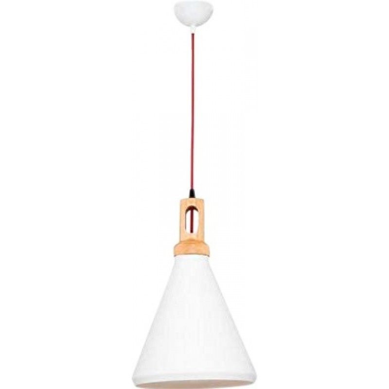 147,95 € Free Shipping | Hanging lamp 40W Conical Shape 120×25 cm. Dining room, bedroom and lobby. Metal casting. White Color