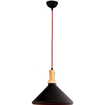 Lámpara colgante 40W Forma Cónica 120×35 cm. Salón, comedor y vestíbulo. Metal. Color negro