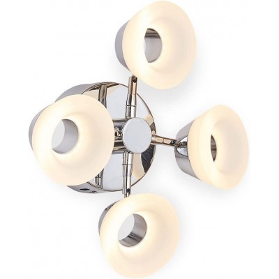 145,95 € Free Shipping | Ceiling lamp 24W 3000K Warm light. 20×20 cm. 4 spotlights. LED Living room, dining room and bedroom. Aluminum. Plated chrome Color