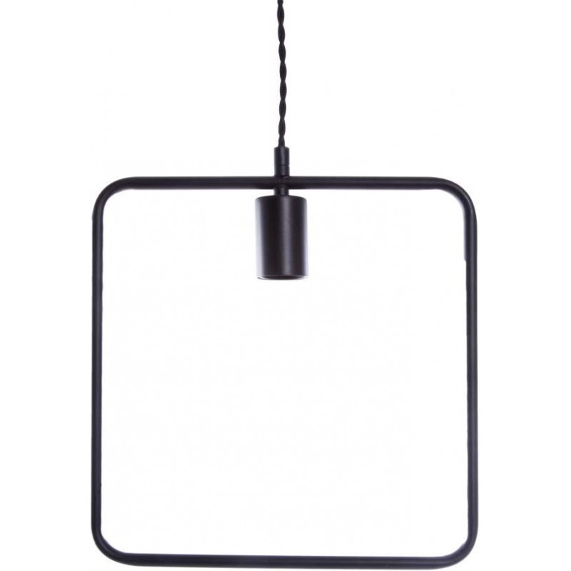 53,95 € Free Shipping | Hanging lamp Square Shape 50×12 cm. Living room, bedroom and lobby. Metal casting. Black Color