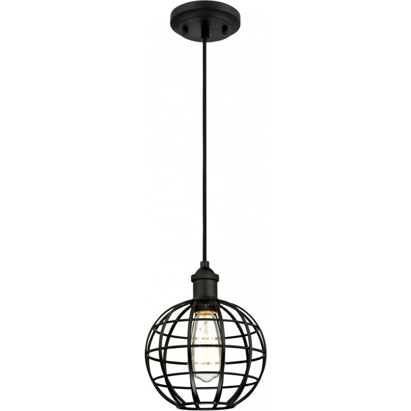 72,95 € Free Shipping | Hanging lamp 60W Spherical Shape LED Living room, dining room and bedroom. Classic Style. Metal casting. Black Color