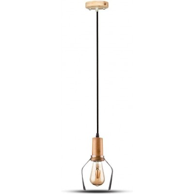 59,95 € Free Shipping | Hanging lamp 60W 12×2 cm. Living room, bedroom and lobby. Crystal, PMMA and Glass. Orange Color