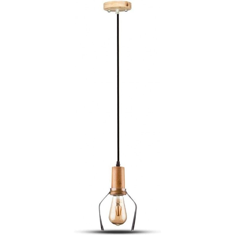 59,95 € Free Shipping | Hanging lamp 60W 12×2 cm. Living room, bedroom and lobby. Crystal, PMMA and Glass. Orange Color