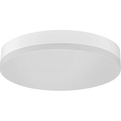 Indoor ceiling light 24W Round Shape 28×28 cm. Motion and twilight sensor Living room, dining room and bedroom. Aluminum and PMMA. White Color
