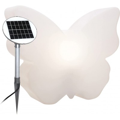 138,95 € Envoi gratuit | Meubles avec éclairage 40×40 cm. Recharge solaire. Conception en forme de papillon. capteur crépusculaire Polyéthylène. Couleur blanc