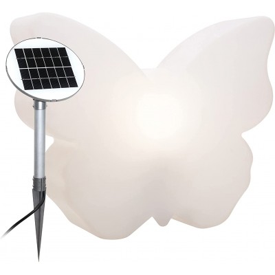 Möbel mit Beleuchtung 40×40 cm. Solar aufladen. Design in Schmetterlingsform. Dämmerungssensor Terrasse, garten und öffentlicher raum. Polyethylen. Weiß Farbe