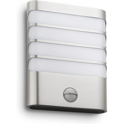 71,95 € Free Shipping | Outdoor wall light Philips 3W 2700K Very warm light. Rectangular Shape 20×16 cm. LED. Motion sensor Hall. Stainless steel, Aluminum and Resin. Gray Color
