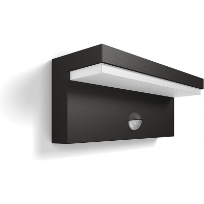 109,95 € Envío gratis | Aplique de pared exterior Philips 4W 22×9 cm. Sensor de movimiento Metal. Color negro