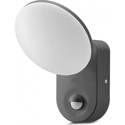 34,95 € Free Shipping | Outdoor wall light 15W Round Shape 22×13 cm. Motion sensor and twilight sensor Living room, bedroom and hall. Aluminum and PMMA. White Color