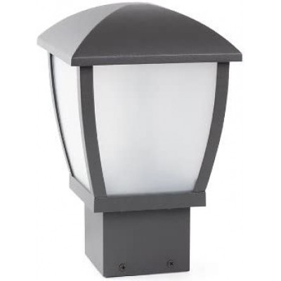 76,95 € Free Shipping | Streetlight 15W Rectangular Shape 27×17 cm. Terrace, garden and public space. Aluminum, Metal casting and Polycarbonate. Gray Color