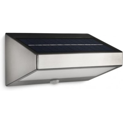 86,95 € Free Shipping | Outdoor wall light Philips 1W 2700K Very warm light. Rectangular Shape 20×13 cm. Motion sensor Hall. Steel and Stainless steel. Black Color