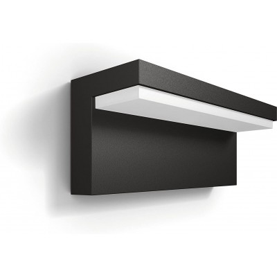 Außenwandleuchte Philips 4W Rechteckige Gestalten 22×9 cm. LED Terrasse, garten und öffentlicher raum. Metall. Schwarz Farbe