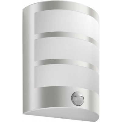 Outdoor wall light Philips 6W Cylindrical Shape 22×17 cm. Motion sensor Terrace, garden and public space. Stainless steel. Gray Color