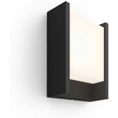 119,95 € Free Shipping | Outdoor wall light Philips 15W 22×17 cm. Dimmable LED Alexa, Apple and Google Home Aluminum. Black Color