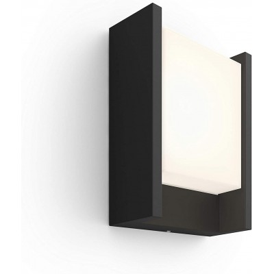 125,95 € Free Shipping | Outdoor wall light Philips 15W Square Shape 22×17 cm. Dimmable LED Alexa, Apple and Google Home Terrace, garden and public space. Aluminum. Black Color