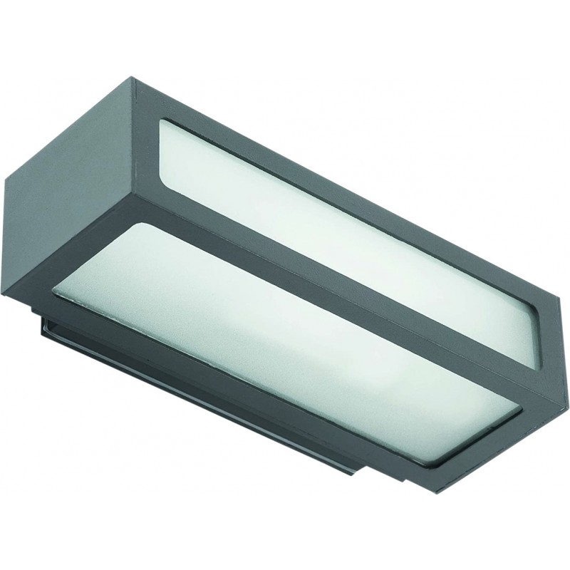 75,95 € Free Shipping | Outdoor wall light 100W Rectangular Shape 28×12 cm. Terrace, garden and public space. Modern Style. Aluminum, Crystal and Metal casting. Gray Color