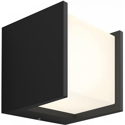 Outdoor wall light Philips 15W Cubic Shape 140×130 cm. Smart, dimmable LED. Alexa, Apple and Google Home Terrace, garden and public space. Aluminum. White Color