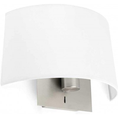 Настенный светильник для дома 15W 1600K Очень теплый свет. Круглый Форма 33×23 cm. Гостинная, столовая и спальная комната. Металл и Текстиль. Белый Цвет