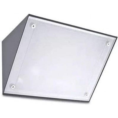 Outdoor wall light 60W Rectangular Shape 26×13 cm. Terrace, garden and public space. Modern Style. Aluminum and Metal casting. Gray Color