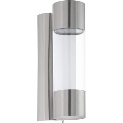 69,95 € Free Shipping | Outdoor wall light Eglo 4W Cylindrical Shape 26×8 cm. Terrace, garden and public space. Modern Style. Steel. Silver Color