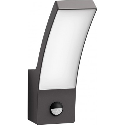 117,95 € Free Shipping | Outdoor wall light Philips 12W Rectangular Shape 24×16 cm. LED with sensor Terrace, garden and public space. Modern Style. Metal casting. Anthracite Color