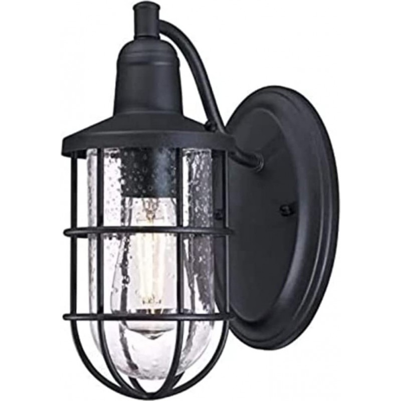 73,95 € Free Shipping | Outdoor wall light 60W 34×27 cm. Terrace, garden and public space. Metal casting and Glass. Black Color