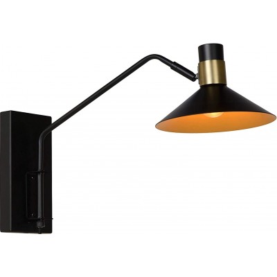 Outdoor wall light Conical Shape 47×30 cm. Adjustable Terrace, garden and public space. Modern Style. Steel. Black Color