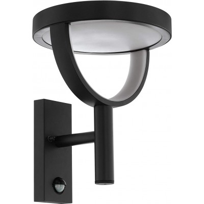 84,95 € Free Shipping | Outdoor wall light Eglo 16W 3000K Warm light. Round Shape 28×23 cm. Movement detector Terrace, garden and public space. Aluminum. Anthracite Color