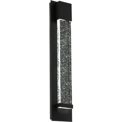 103,95 € Envío gratis | Aplique de pared exterior Eglo 3W 3000K Luz cálida. 40×12 cm. Aluminio y vidrio. Color negro