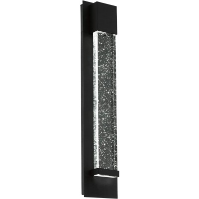 108,95 € Free Shipping | Outdoor wall light Eglo 3W 3000K Warm light. Rectangular Shape 40×12 cm. Terrace, garden and public space. Modern Style. Aluminum and Glass. Black Color