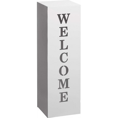 Iluminação decorativa 50×16 cm. Coluna luminosa com letras Metais. Cor branco