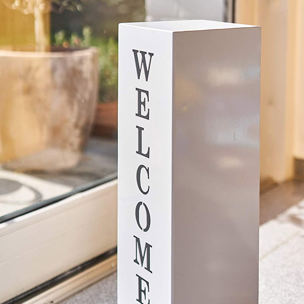 71,95 € Envio grátis | Iluminação decorativa 50×16 cm. Coluna luminosa com letras Metais. Cor branco