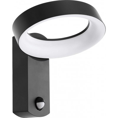 103,95 € Free Shipping | Outdoor wall light Eglo 11W 3000K Warm light. Round Shape 25×24 cm. LED with motion detector Terrace, garden and public space. Aluminum and PMMA. Anthracite Color