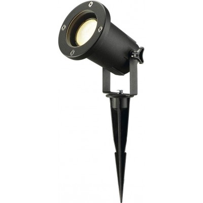 Faro luminoso 13W 21×16 cm. Fissaggio a terra tramite picchetto Alluminio e pmma. Colore nero