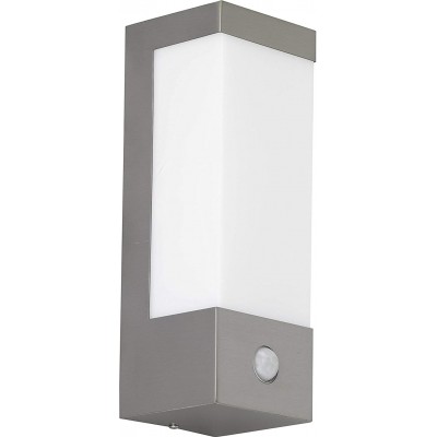 78,95 € Free Shipping | Outdoor wall light 7W Rectangular Shape 26×9 cm. Movement detector Terrace, garden and public space. Classic Style. Stainless steel and Metal casting. Gray Color