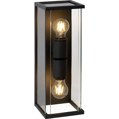 128,95 € Free Shipping | Outdoor wall light 30W Rectangular Shape 40×14 cm. 2 points of light Terrace, garden and public space. Vintage Style. Glass. Black Color
