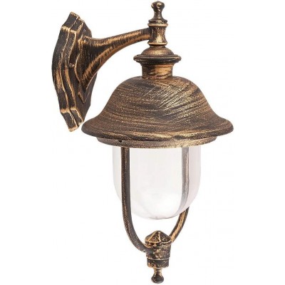Outdoor wall light 100W 49×26 cm. Terrace, garden and public space. PMMA and Metal casting. Antique gold Color