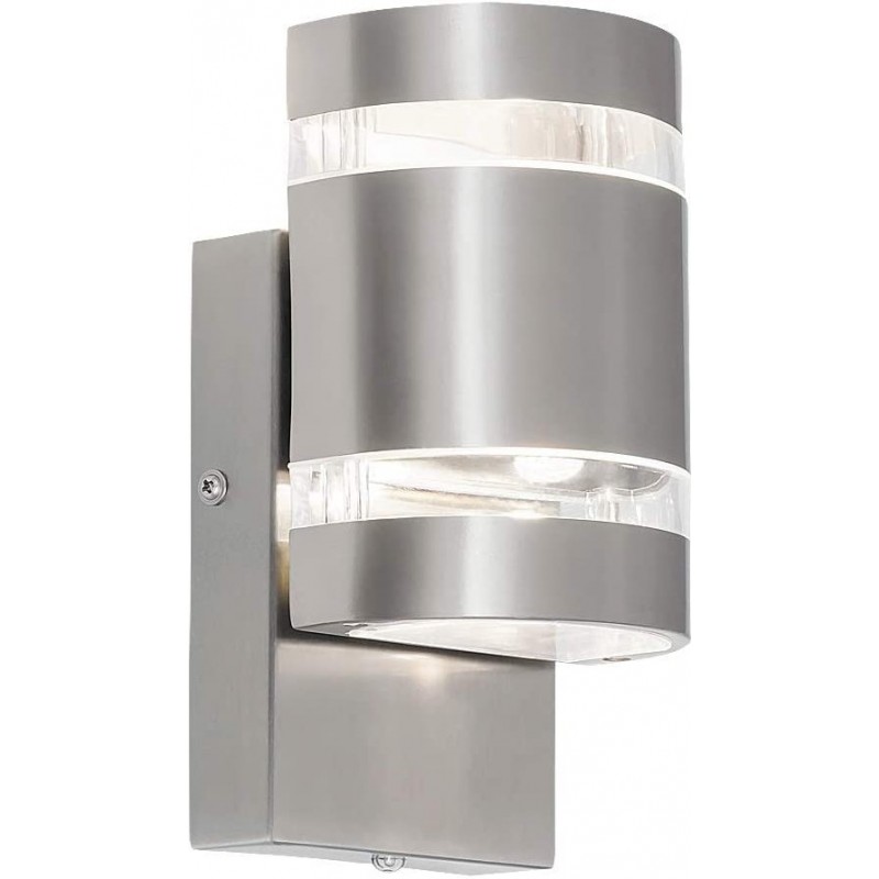 105,95 € Free Shipping | Outdoor wall light 7W Cylindrical Shape 21×11 cm. Terrace, garden and public space. Modern Style. Stainless steel, Metal casting and Glass. Gray Color