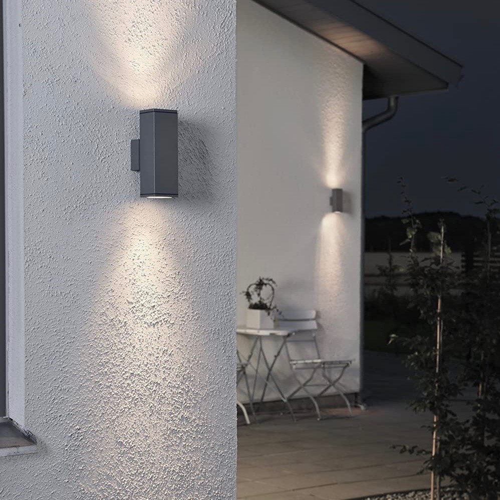 67,95 € Free Shipping | Flood and spotlight 20×10 cm. Bidirectional light. halogen Aluminum, crystal and glass. Gray Color