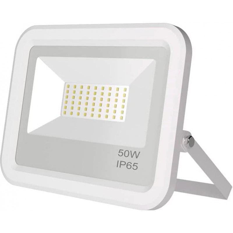 106,95 € Free Shipping | Flood and spotlight 50W Rectangular Shape 20×15 cm. Terrace, garden and public space. White Color