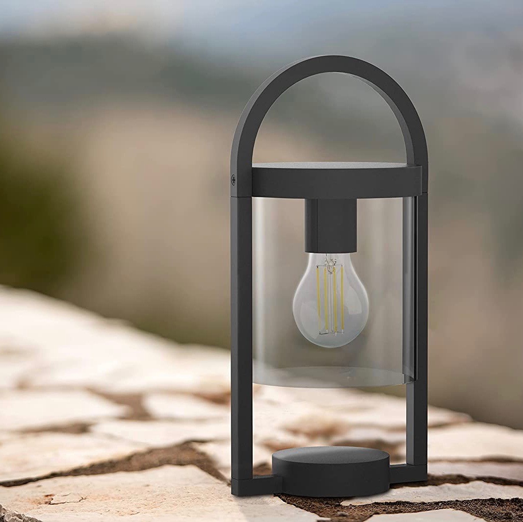 132,95 € Kostenloser Versand | Außenlampe 15W 36×18 cm. Aluminium und kristall. Grau Farbe