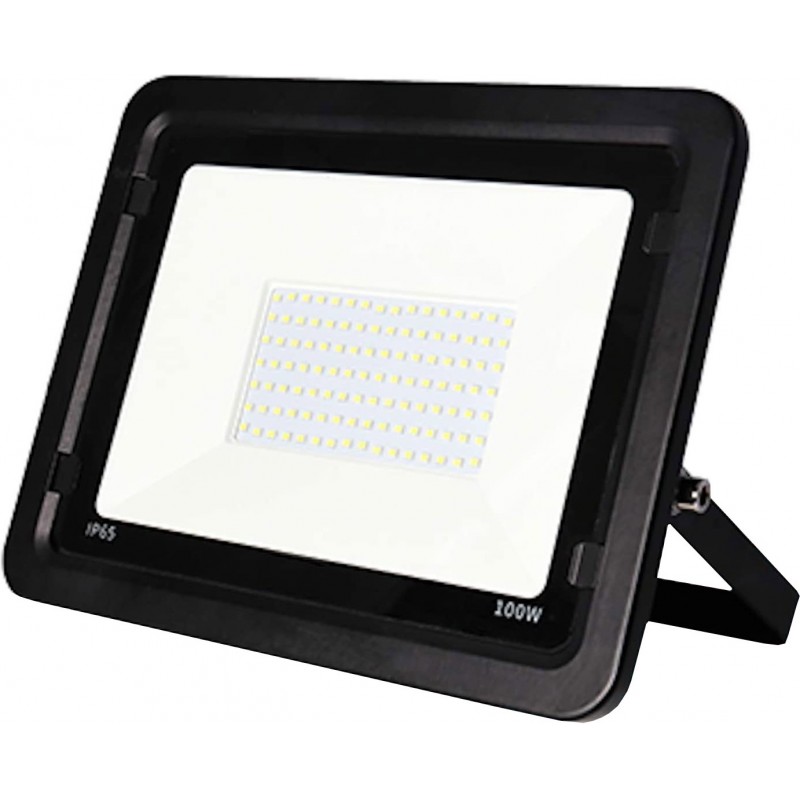 105,95 € Free Shipping | Flood and spotlight 100W Rectangular Shape 20×20 cm. Terrace, garden and public space. Black Color