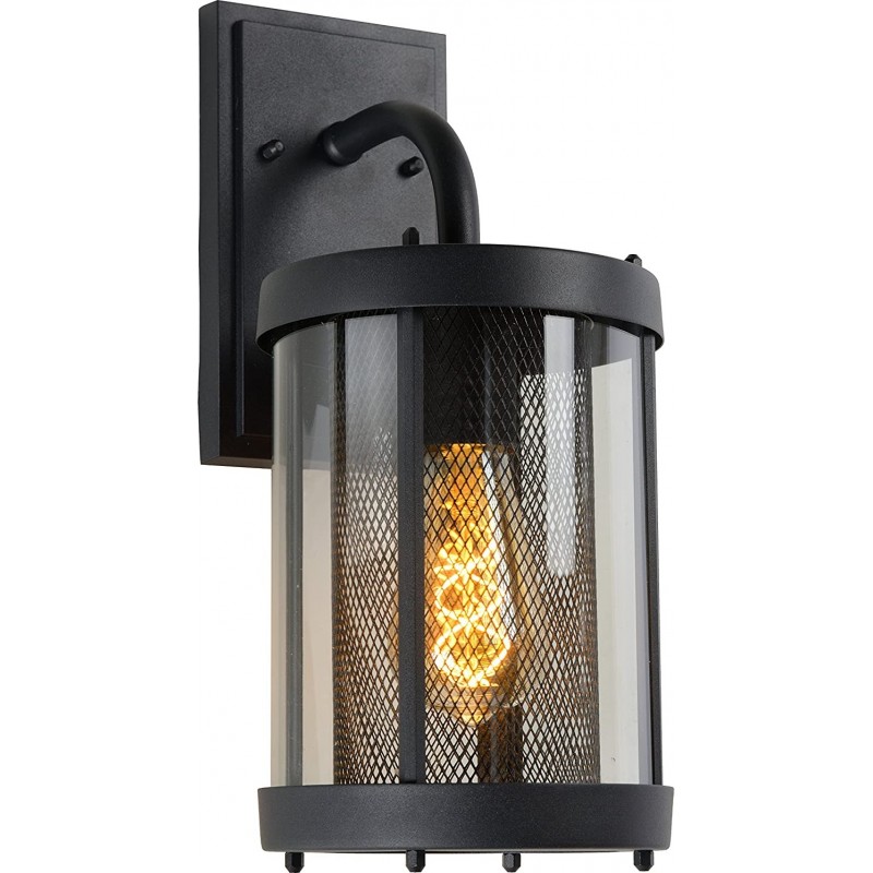 131,95 € Free Shipping | Outdoor wall light 60W Cylindrical Shape 37×21 cm. Terrace, garden and public space. Rustic Style. Metal casting. Black Color