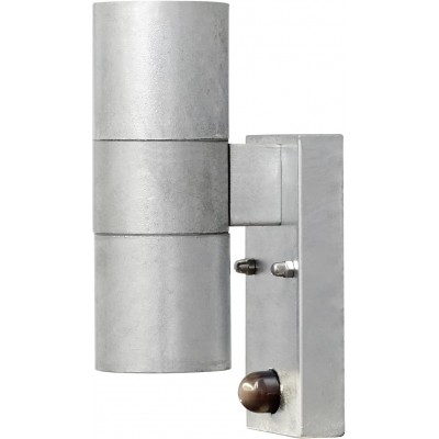 89,95 € Free Shipping | Flood and spotlight 60W Cylindrical Shape 20×11 cm. Bidirectional light output Terrace, garden and public space. Steel and Metal casting. Silver Color