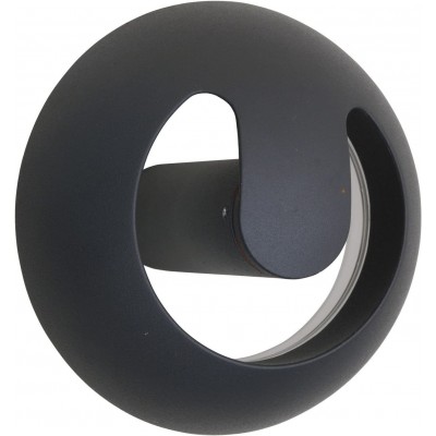 83,95 € Free Shipping | Outdoor wall light 8W Round Shape 19×19 cm. Terrace, garden and public space. Modern Style. Aluminum. Black Color
