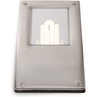 89,95 € Free Shipping | Outdoor wall light Philips 18W Rectangular Shape 22×15 cm. Terrace, garden and public space. Modern Style. PMMA and Metal casting. Silver Color
