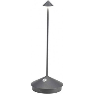 Outdoor lamp 2W 29×11 cm. Dimmable LED Rechargeable battery Terrace, garden and public space. Aluminum. Black Color