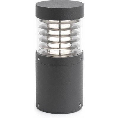 发光信标 15W 圆柱型 形状 Ø 12 cm. LED 阳台, 花园 和 公共场所. 铝 和 水晶. 灰色的 颜色