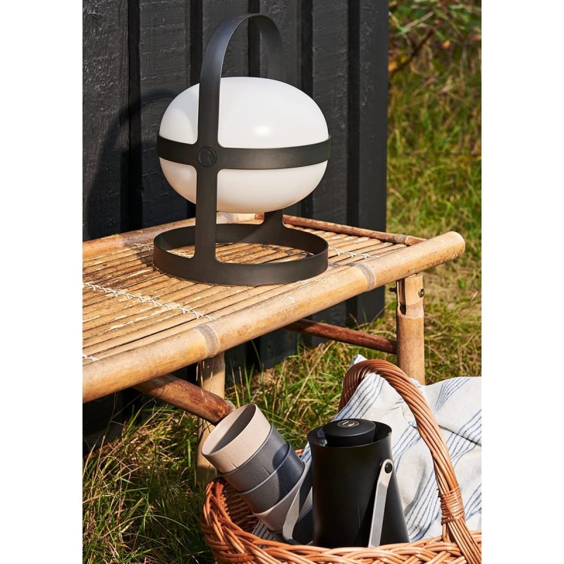245,95 € Free Shipping | Outdoor lamp Spherical Shape 34×24 cm. Grab handle Terrace, garden and public space. Steel, PMMA and Metal casting. Black Color